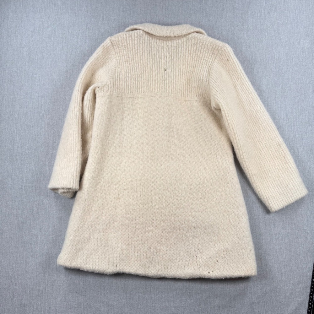 Tundra Fleece Toison Vintage Wool Zip Up Cardigan Jacket Cream Snowflake Large - Picture 8 of 11